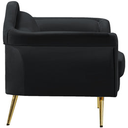 Meridian Lips Black Velvet Chair