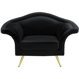 Meridian Lips Black Velvet Chair