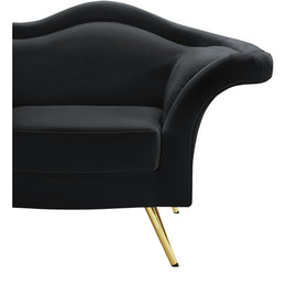 Meridian Lips Black Velvet Chair