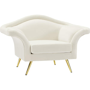 Meridian Lips Cream Velvet Chair