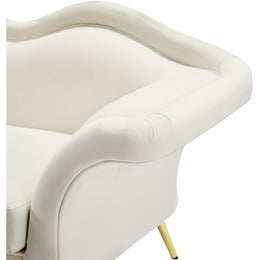 Meridian Lips Cream Velvet Chair