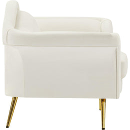 Meridian Lips Cream Velvet Chair