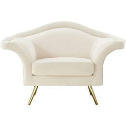 Meridian Lips Cream Velvet Chair
