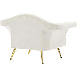 Meridian Lips Cream Velvet Chair