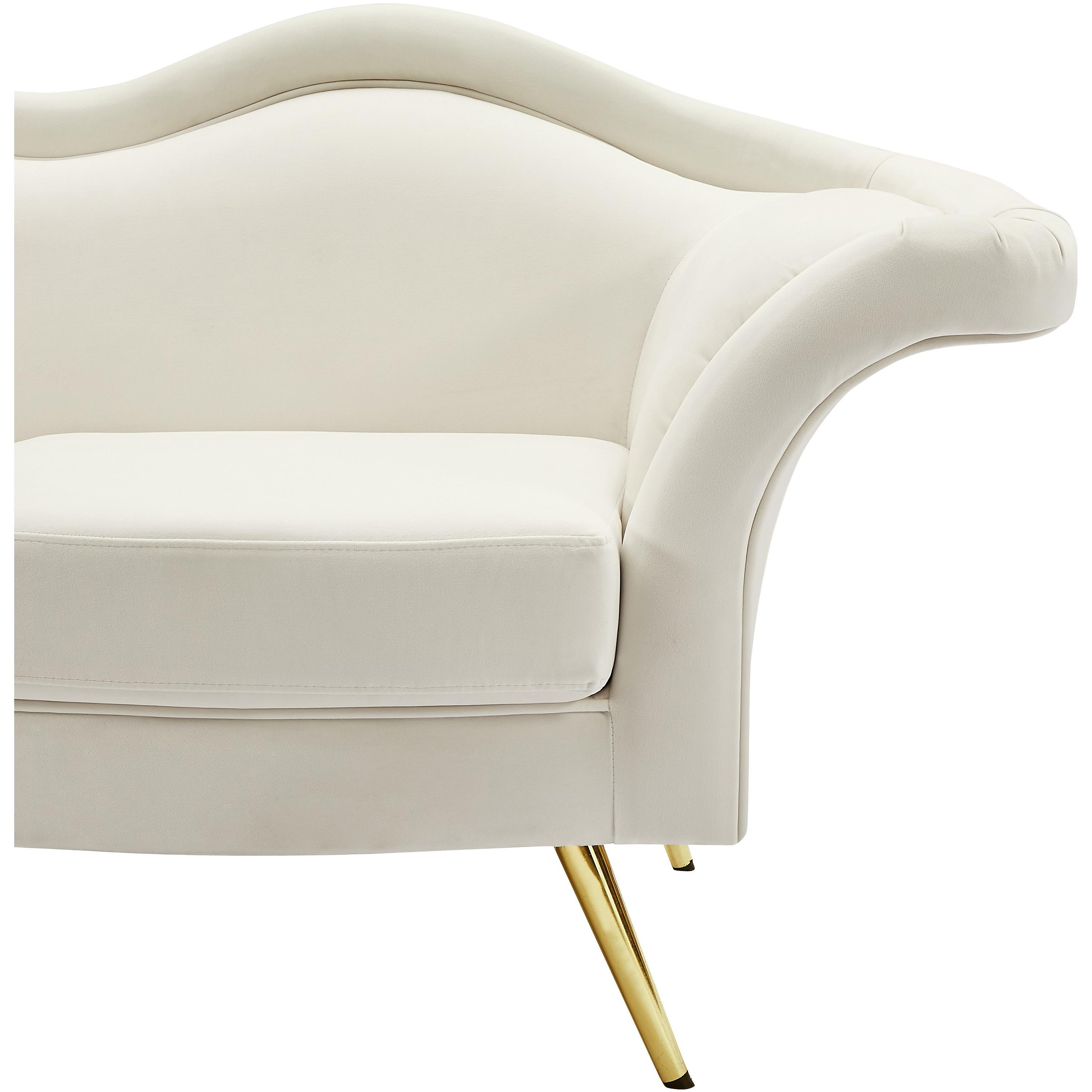 Meridian Lips Cream Velvet Chair