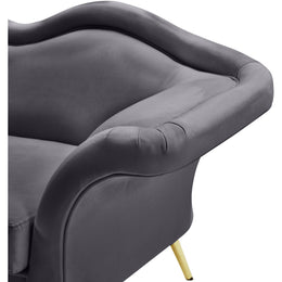 Meridian Lips Grey Velvet Chair