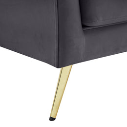 Meridian Lips Grey Velvet Chair