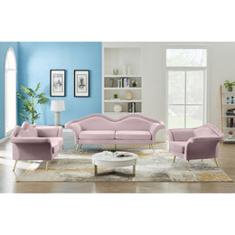 Meridian Lips Pink Velvet Chair