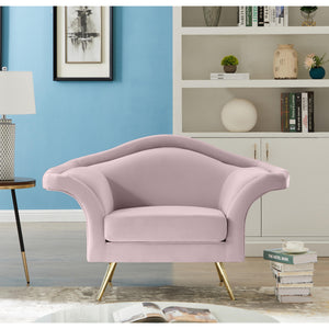 Meridian Lips Pink Velvet Chair