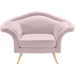 Meridian Lips Pink Velvet Chair