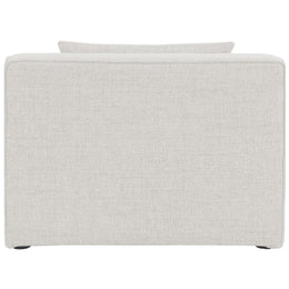 Meridian Cube Cream Durable Linen Textured Armless Chair