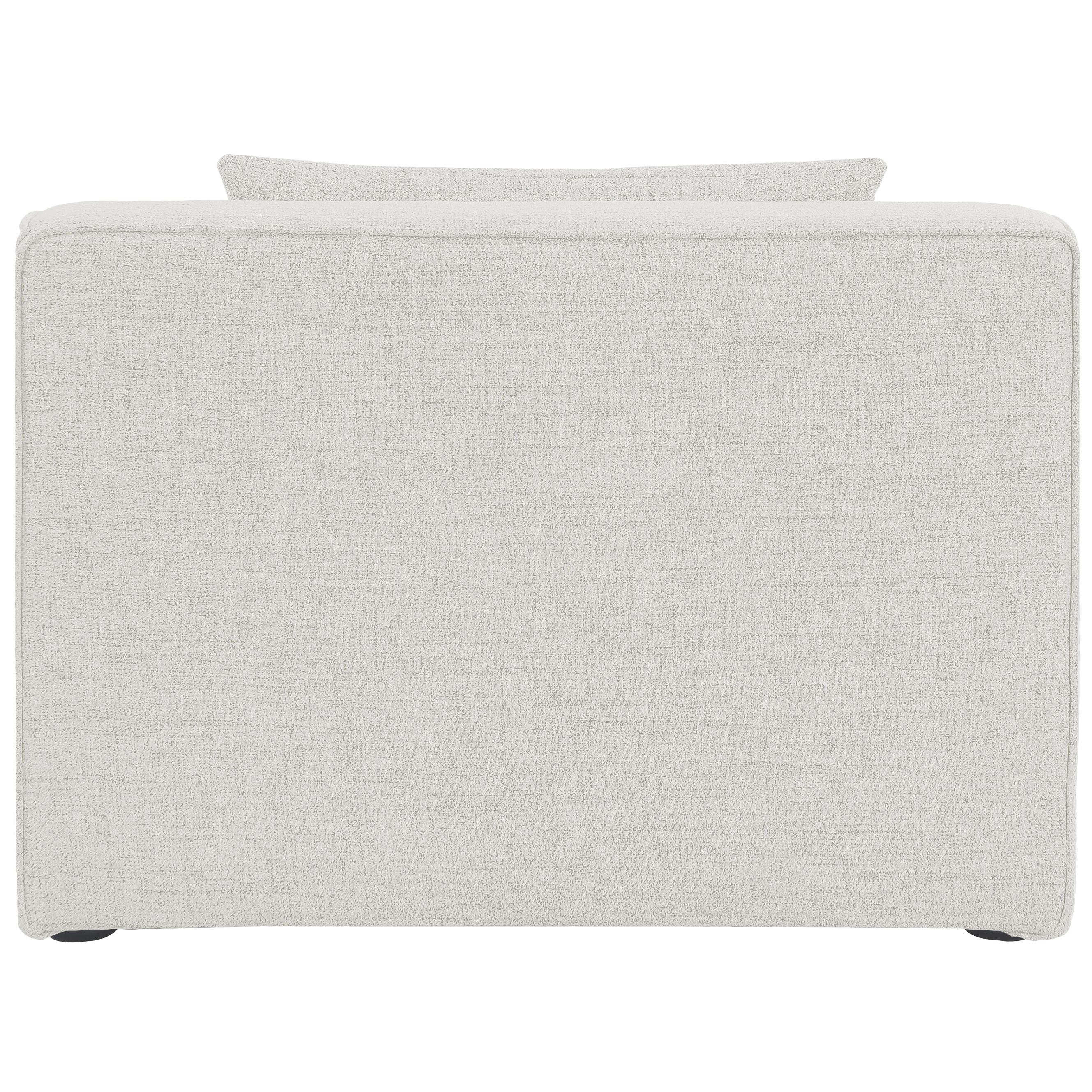 Meridian Cube Cream Durable Linen Textured Armless Chair