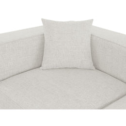 Meridian Cube Cream Durable Linen Textured Corner Chair