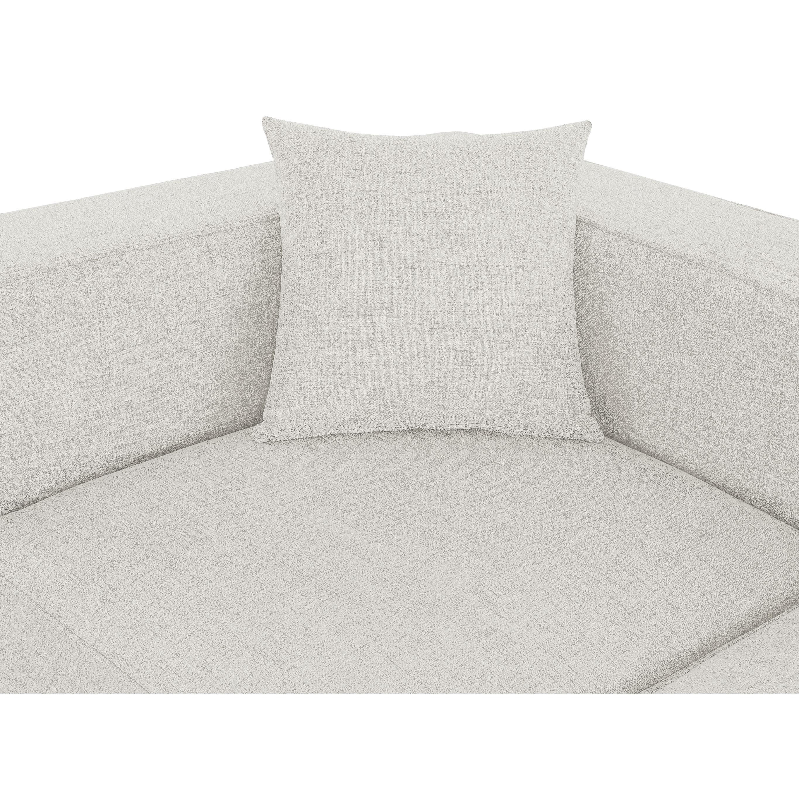 Meridian Cube Cream Durable Linen Textured Corner Chair