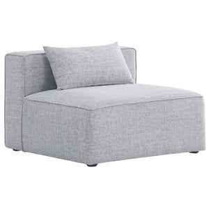 Meridian Cube Grey Durable Linen Textured Armless Chair