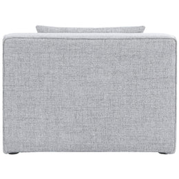Meridian Cube Grey Durable Linen Textured Armless Chair
