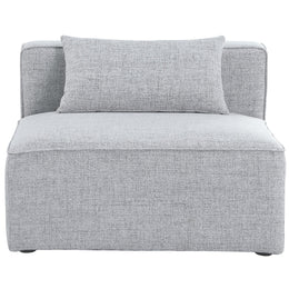 Meridian Cube Grey Durable Linen Textured Armless Chair