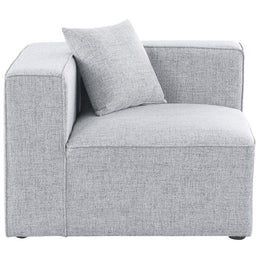Meridian Cube Grey Durable Linen Textured Corner Chair