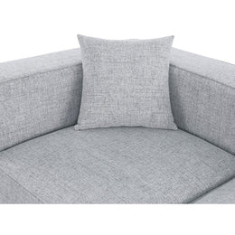 Meridian Cube Grey Durable Linen Textured Corner Chair