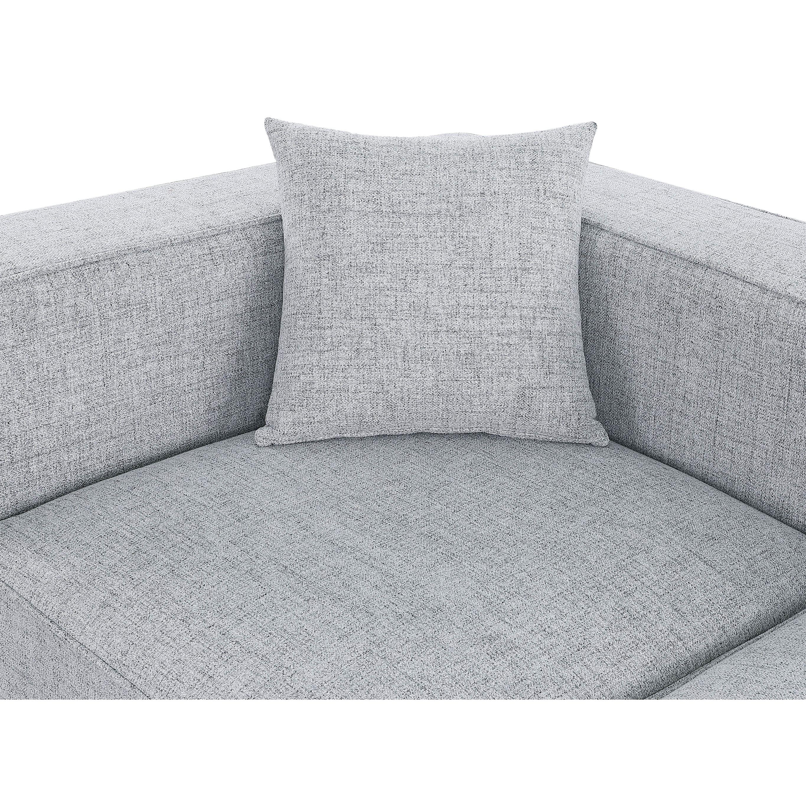 Meridian Cube Grey Durable Linen Textured Corner Chair