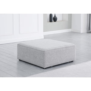 Meridian Cube Grey Durable Linen Textured Ottoman
