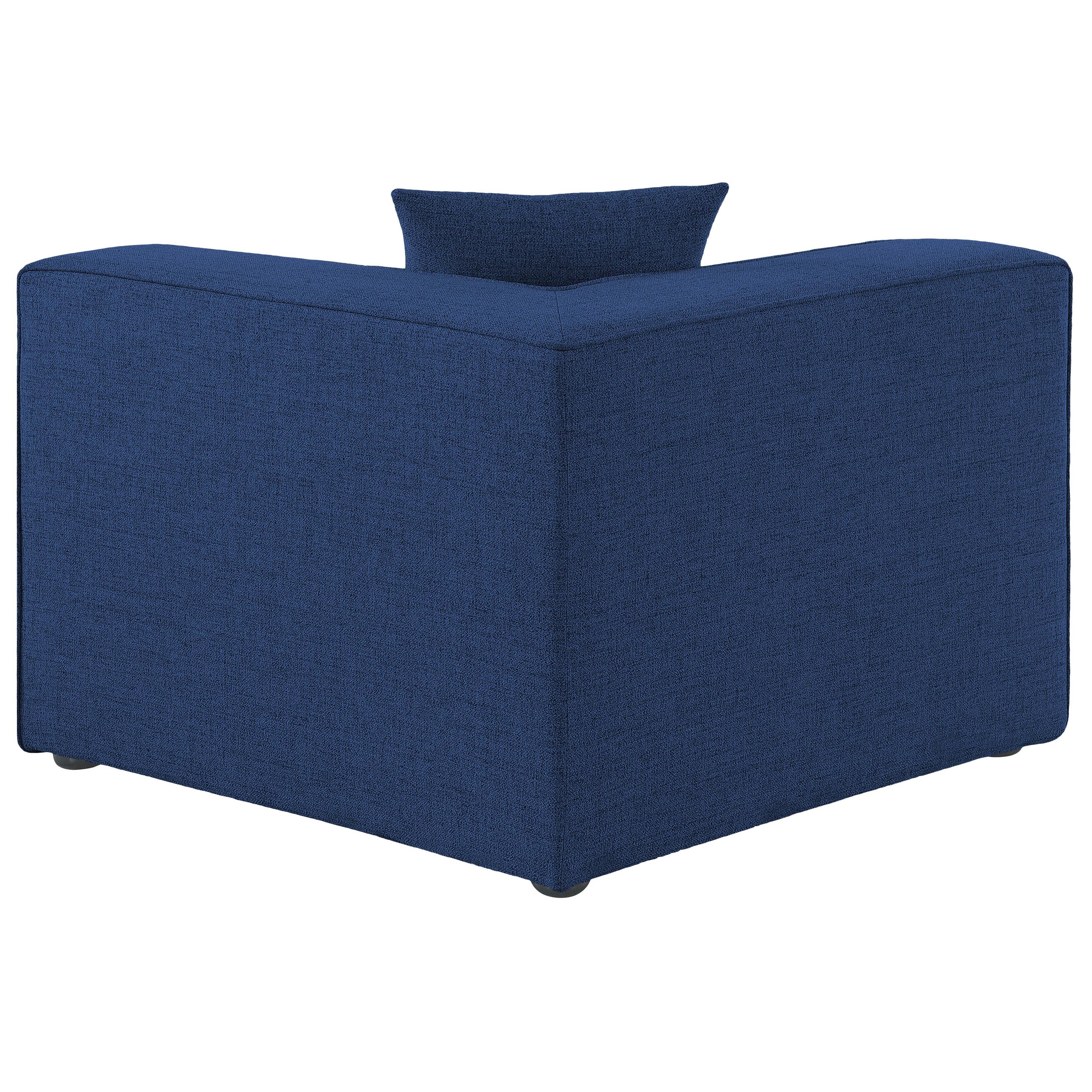 Meridian Cube Navy Durable Linen Textured Corner Chair