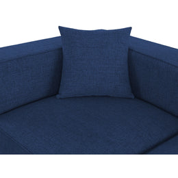 Meridian Cube Navy Durable Linen Textured Corner Chair