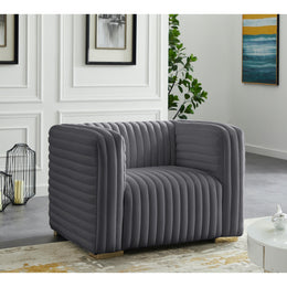 Meridian Ravish Grey Velvet Chair