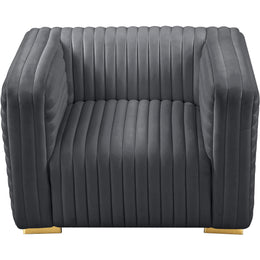 Meridian Ravish Grey Velvet Chair