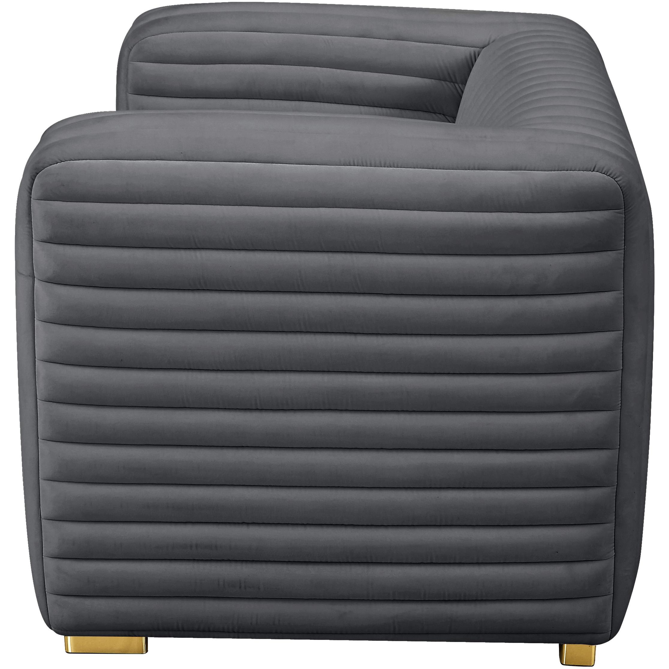 Meridian Ravish Grey Velvet Chair