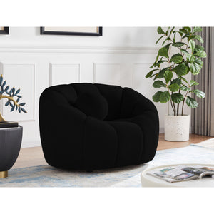Meridian Elijah Black Boucle Fabric Chair