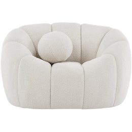 Meridian Elijah Cream Boucle Fabric Chair