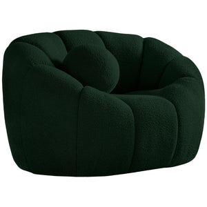 Meridian Elijah Green Boucle Fabric Chair