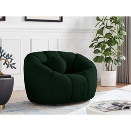 Meridian Elijah Green Boucle Fabric Chair