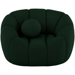 Meridian Elijah Green Boucle Fabric Chair