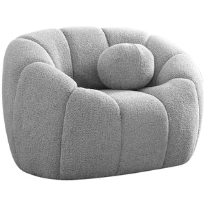 Meridian Elijah Grey Boucle Fabric Chair