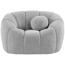 Meridian Elijah Grey Boucle Fabric Chair