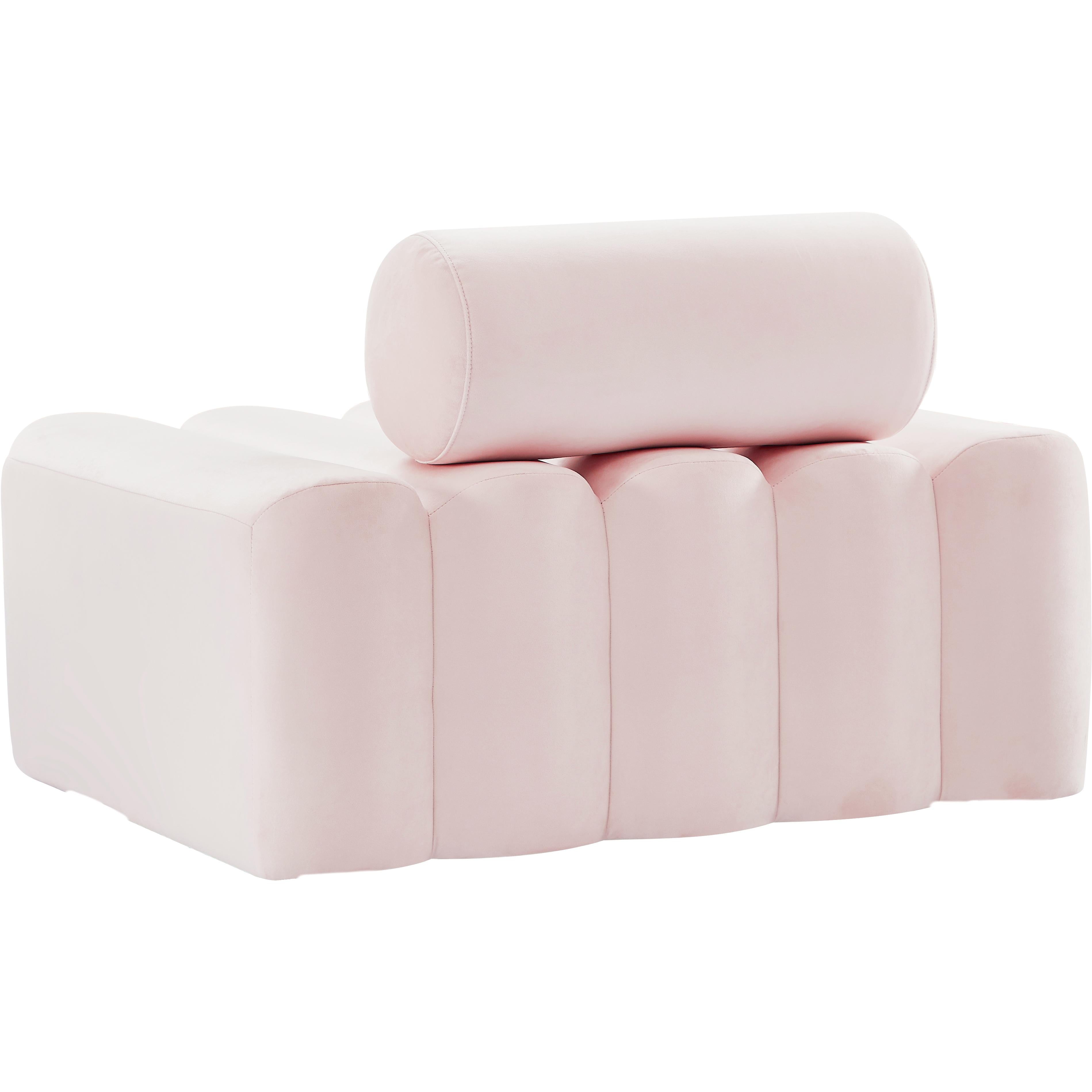 Meridian Melody Pink Velvet Chair
