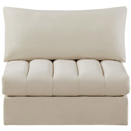 Meridian Jacob Cream Velvet Armless