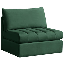Meridian Jacob Green Velvet Armless