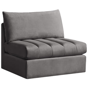 Meridian Jacob Grey Velvet Armless