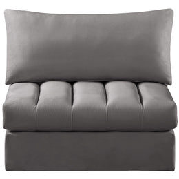 Meridian Jacob Grey Velvet Armless