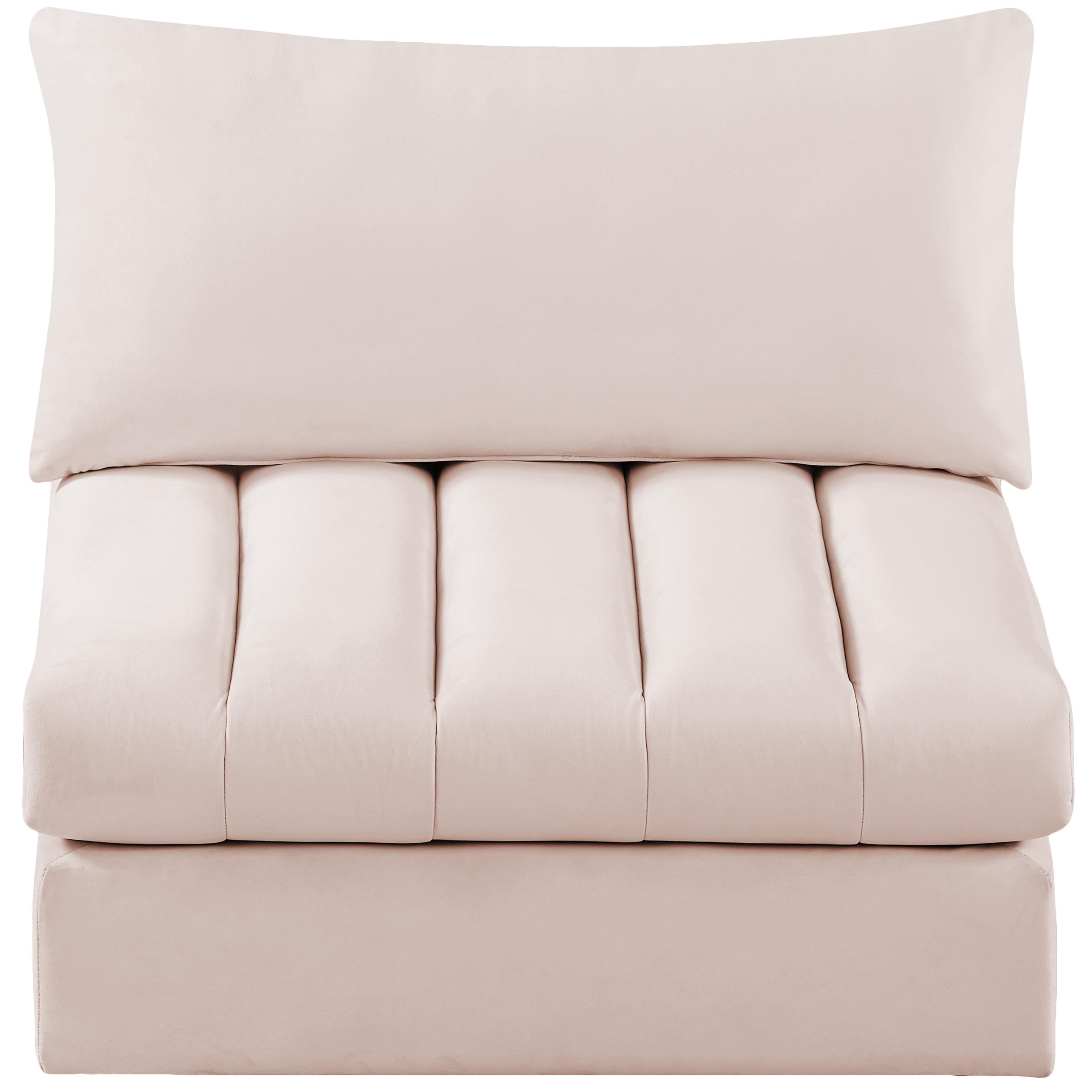 Meridian Jacob Pink Velvet Armless