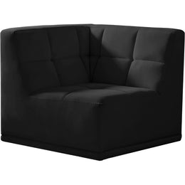 Meridian Relax Black Velvet Corner Chair
