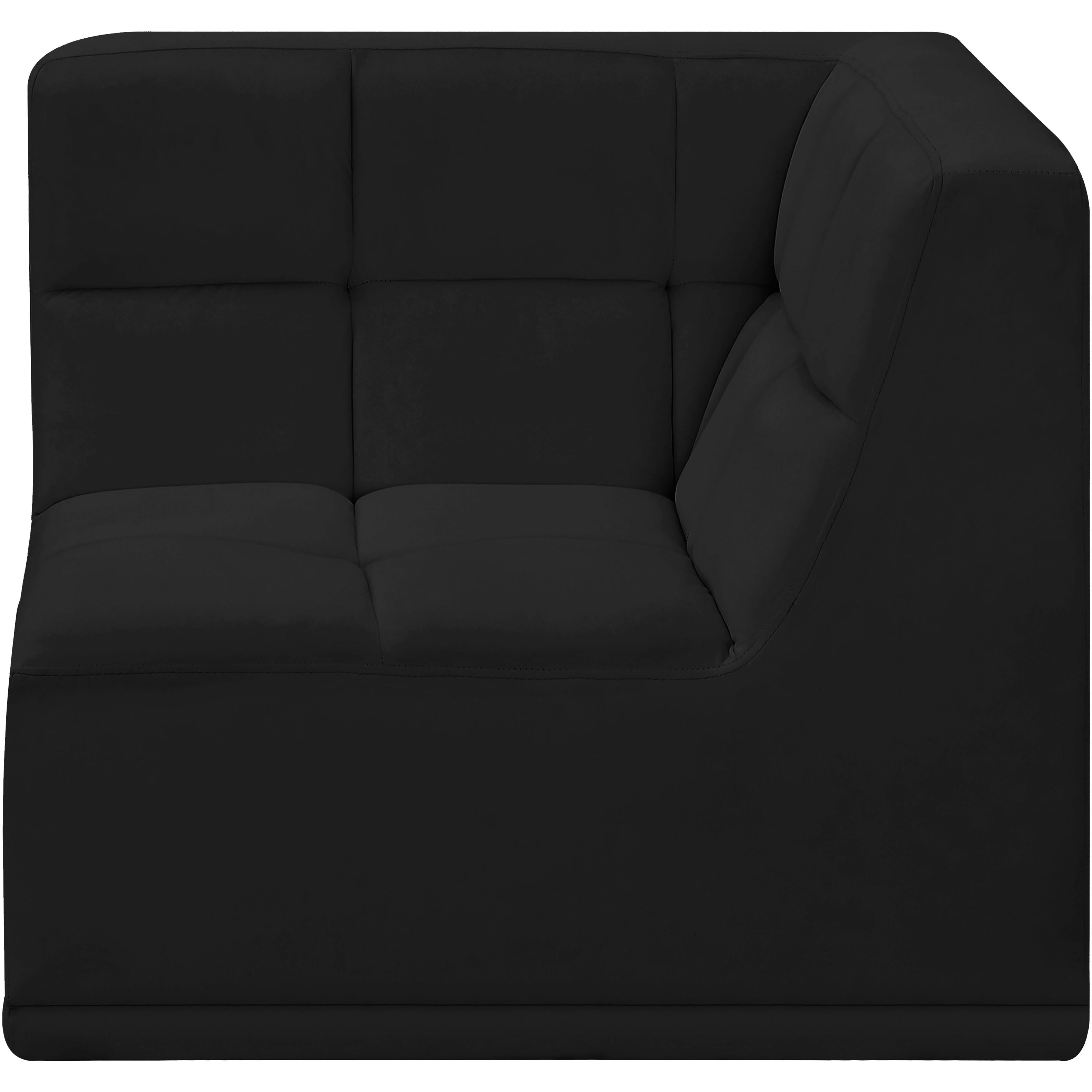 Meridian Relax Black Velvet Corner Chair