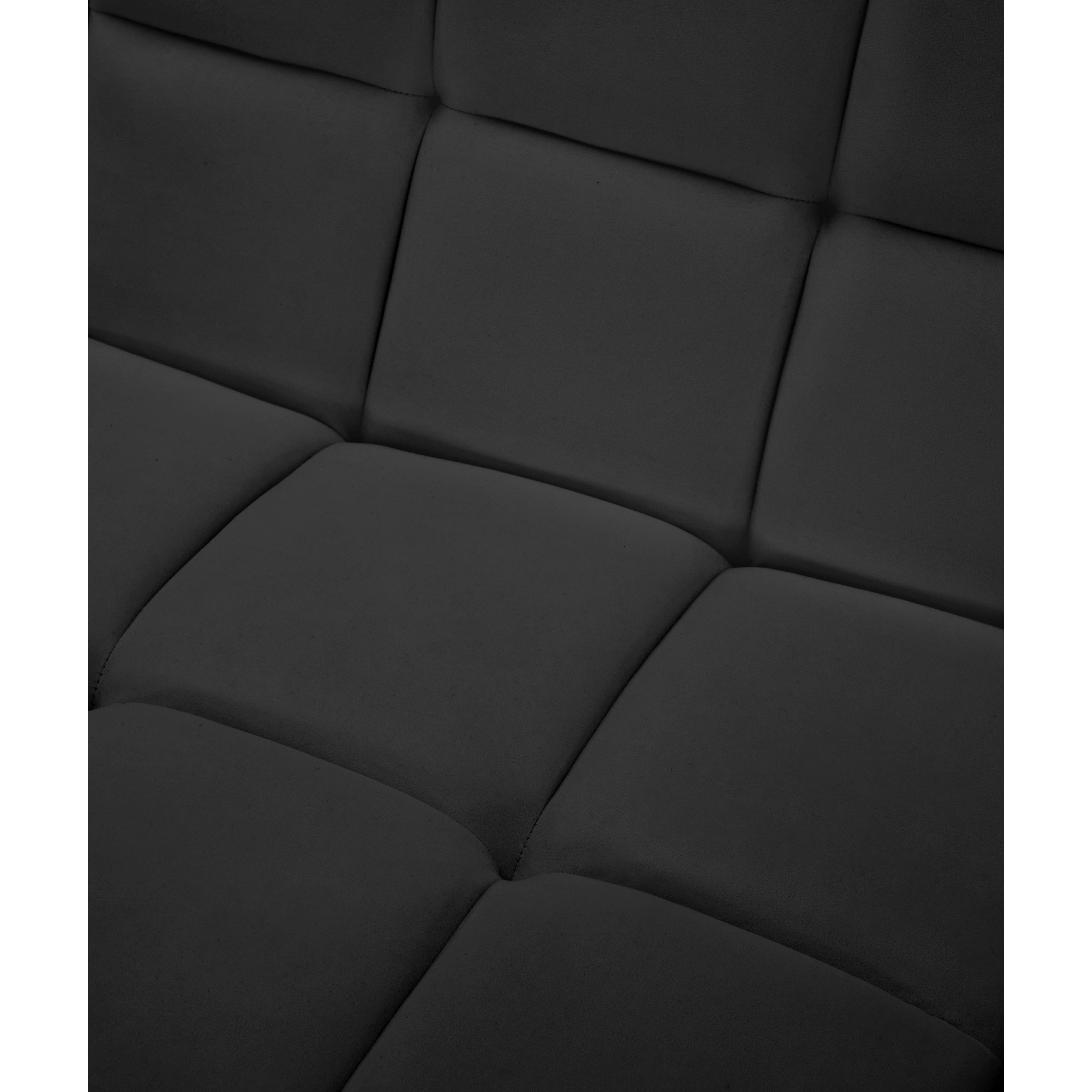 Meridian Relax Black Velvet Corner Chair
