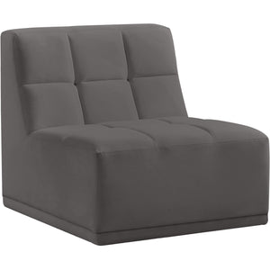 Meridian Relax Grey Velvet Armless Chair