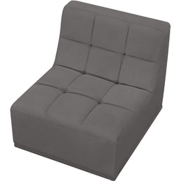 Meridian Relax Grey Velvet Armless Chair