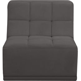 Meridian Relax Grey Velvet Armless Chair