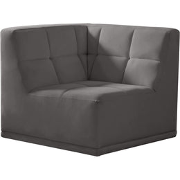 Meridian Relax Grey Velvet Corner Chair